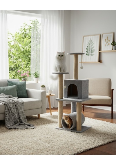 Reyo Pet T06 Kedi Oyun Evi Kedi Tırmalama Ve Oyun Evi
