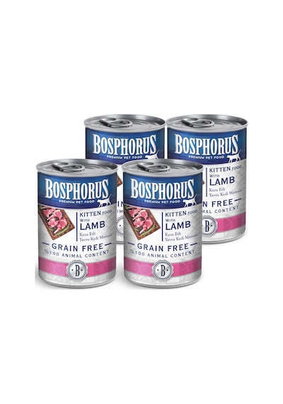Bosphorus Tahılsız Kuzu Etli Konserve Yavru Kedi Maması 4 x 415 G