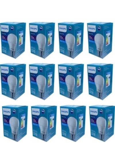 Philips - 8W 60W 12 Adet Led Ampul Beyaz Işık