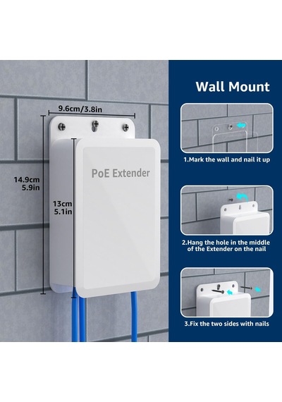 Lexroo 4 Port Outdoor Poe Extender 1'i 3 Arada Çıkış