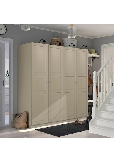 Ikea Gri Geniş Kapaklı Gardırop 200x60x201 Cm