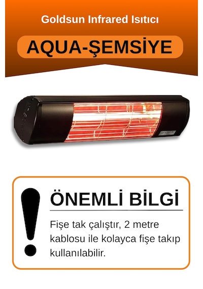 Aqua 2000 Watt Gsu20s Şemsiye Tip Su Dayanıklı Elektrikli Isıtıcı