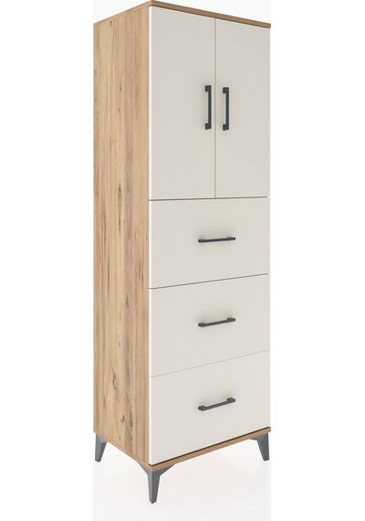 Hyperion Dolap 2 Raflı 3 Çekmeceli 2 Kapaklı 60x44x182 Çam-ay... Çam