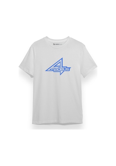 Steins Gate Amadeus Logo Beyaz Kısa Kol Erkek Tshirt 001
