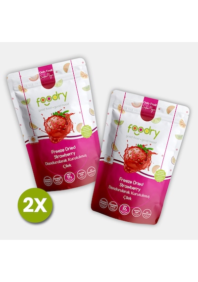 Freeze-dry Çilek Freeze Dried Strawberry Dondurularak Kurutulmuş Meyve Kurusu 17gx2 34 G