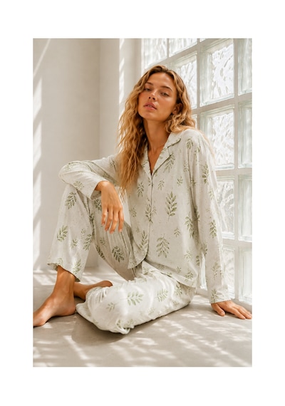 Fit Women Kadın Regular Bürümcük Çağla Yeşili Pijama Takımı