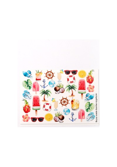 Çok Renkli Yaz Kız Çocuk Tırnak Sticker