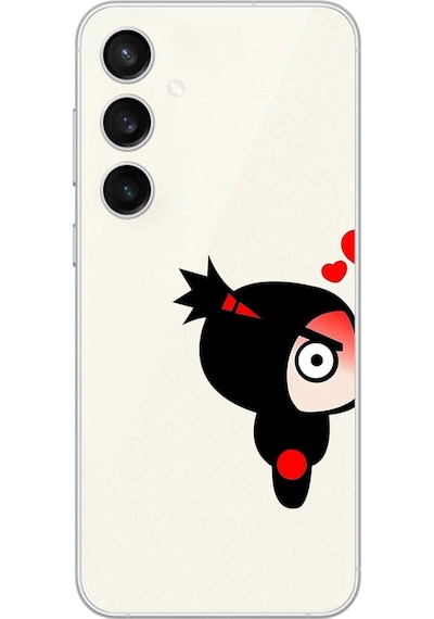 Samsung Galaxy S23 Uyumlu Şeffaf Kılıf Couple Pucca 1 Tasarımlı