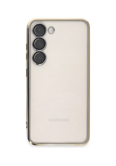 Newface - 50 - Samsung Galaxy Uyumlu S23 Kılıf Razer Lensli Silikon - Zero-hls - - Gold