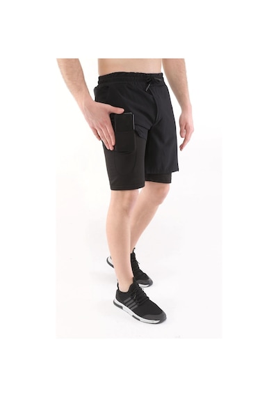 Ghassy Co. Ghassy Co Erkek Running Hızlı Kuruma Micropolyester Kısa Taytlı Şort 001 Siyah