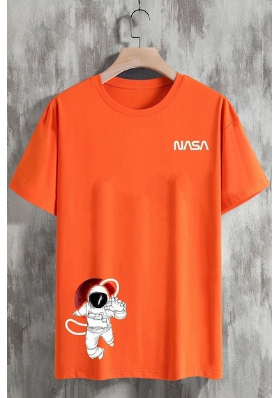 Nasa Baskılı Tshirt Turuncu
