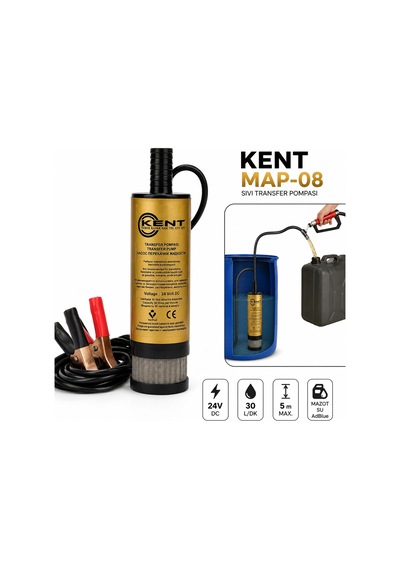 Kent 24 Volt Sıvı Transfer Pompası Mazot Pompası Büyük Süzgeçli