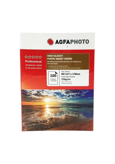 Premium Fotoğrafçılık Kırtasiye Ofis Malzemesi Agfaphoto Fotoğraf Kağıdı 13x18 270gr Parlak 5r