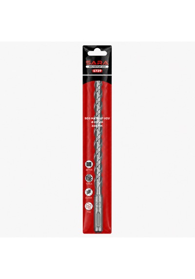 Sara S739 Sds Plus Matkap Ucu 20 X 350 Mm, 2 Kesicili Tungsten Karbür Uçlu
