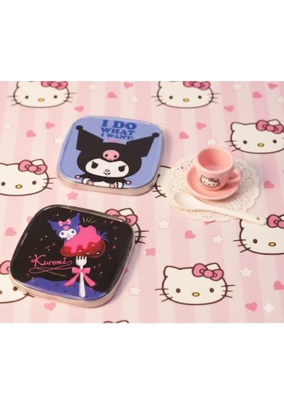 Kuromi & Hello Kitty Lisanslı 2'li Bardak Altlığı