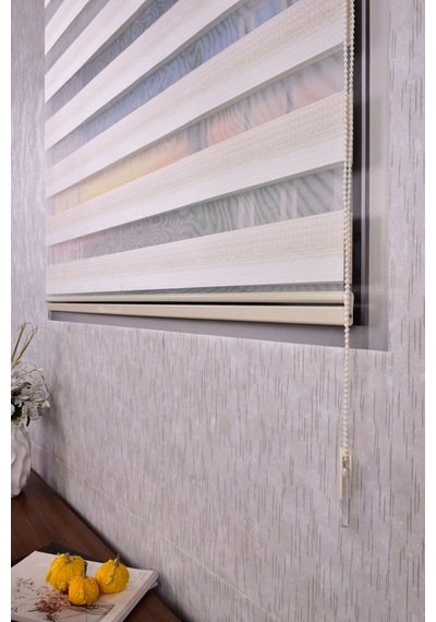Gold Kendinden Desenli Etek Dilimsiz Ds11747 V2 Zebra Stor Güneşlik Perde