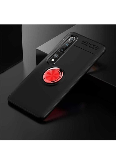 Xiaomi Mi 10 Kılıf Zore Ravel Silikon Kapak Siyah-Kırmızı