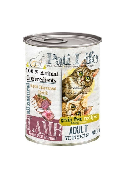 Pati Life Kuzu Etli Tahılsız Konserve Yetişkin Kedi Maması 24 x 415 G Pati Life Kuzu Etli Tahılsız Konserve Yetişkin Kedi Maması 24 x 415 G