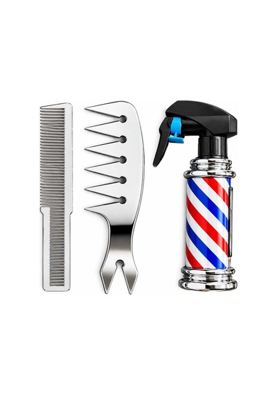 Berber Saç Suluk Seti Gümüş Renk Waks Tarağı Kesim Salon Gümüş - 943402384