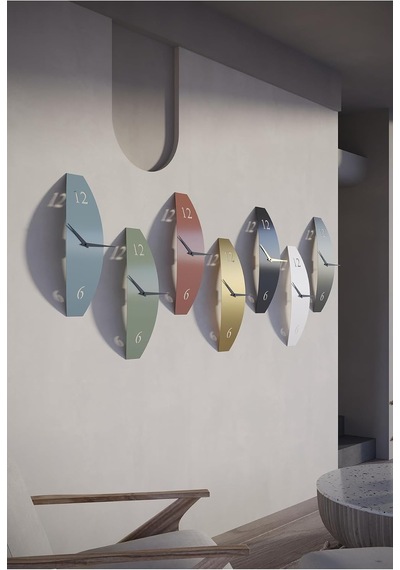 Mateen Metal 47-31cm Dekoratif Duvar Saati Kahve-yeşil-krem Mds-50 Myk2097-4 Diğer 68812384