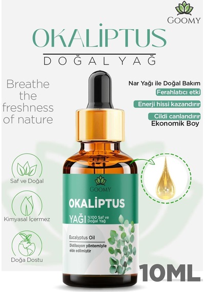 Goomy Okaliptus Yağı %100 Doğal Bitkisel Uçucu Yağ Eucalyptus Oil 10ml 10 ML