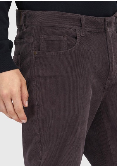 Ramsey Mürdüm Düz Dokuma Slim Fit Kadife Casual Pamuk Karışımlı Pantolon