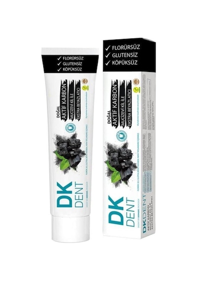 Dkdent Aktif Karbonlu Florürsüz Diş Doğal Macunu 75 Ml