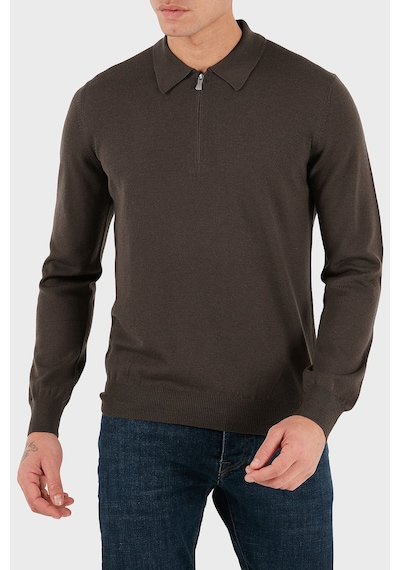 Gran Sasso Erkek Polo Yaka Kazak 55125 14290 177 Kahve Kahve