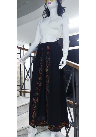 Eren Style Otantik Nakış İşlemeli Harem Şalvar Pantolon Siyah