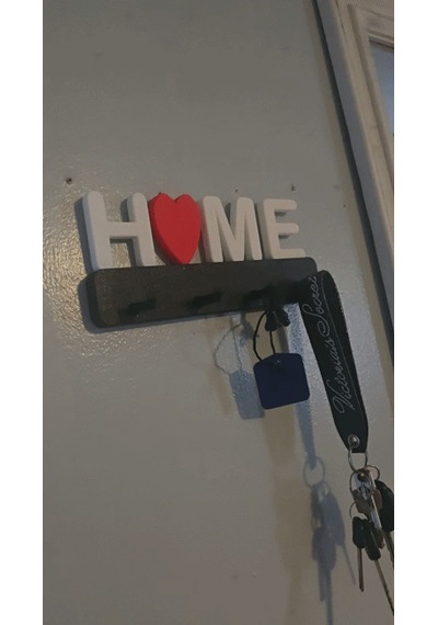 3d Baskı Kalpli Home Yazılı Duvar Anahtarlığı Çok Renkli Dekoratif Anahtar Askısı