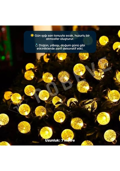 Robeve 7 Metre 50 Led Güneş Enerjili Kristal Küre Solar Bahçe Aydınlatma Dış Mekan Aydınlatma Güneş Enerjili Aydınlatma 8 Modlu, Ip65 Su Geçirmez, Otomatik Aç/kapa, Bahçe, Balkon Gün Işığı Sarı Robeve 7 Metre 50 Led Güneş Enerjili Kristal Küre Solar Bahçe Aydınlatma Dış Mekan Aydınlatma Güneş Enerjili Aydınlatma 8 Modlu, Ip65 Su Geçirmez, Otomatik Aç/kapa, Bahçe, Balkon Gün Işığı Sarı