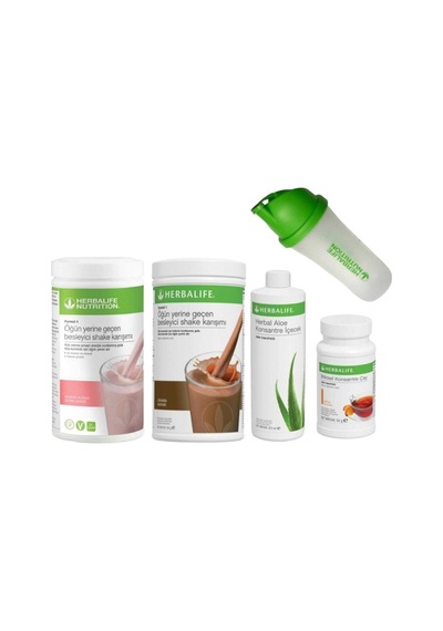 Herbalife Set 2 Adet Shake Ahududu-çikolata 1 Ad. Aloevera 1 Ad. Şeftali Çay 50 Gr Ve Shaker