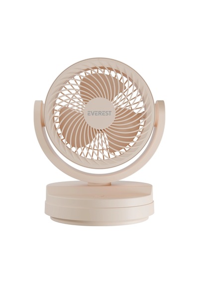 Everest Efn-509, Krem, 3 Kademeli Hız, 17,5cm 3 Kanat Pervane Ve Çerçeve, Masaüstü, Usb Vantilatör