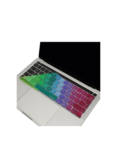 Apple Uyumlu MacBook Pro Klavye Koruyucu Us-abd İngilizce Touchbarlı A1706 A1989 A2159 A1707 A1990 Dazzle Pembe Yeşil