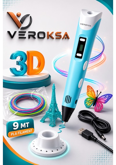 Mavi 3d Kalem + 148 Parça Bloks Seti Yaratıcılığını İki Katına Çıkar Stitch