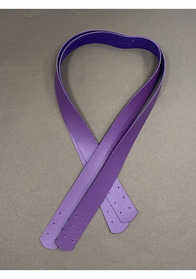 Karantuhafiye Dikmeli Spor Sap / Çanta Sapı / Deri Dikmeli Sap 70 Cm Mor Mor