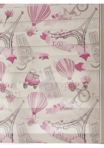 Paris Desenli Zebra Beyaz