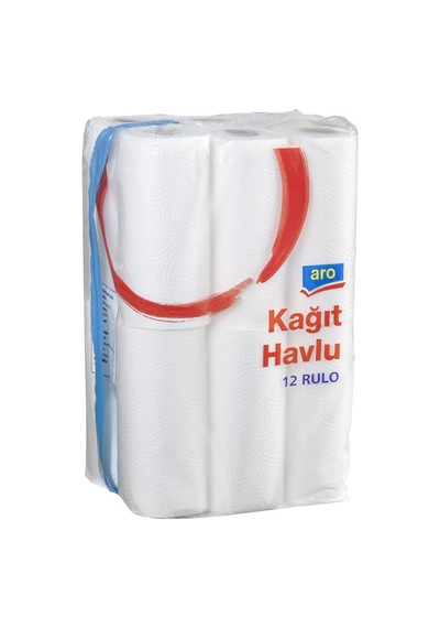Aro Kağıt Havlu 2 Katlı 12 Li Beyaz - Güçlü Emici Havlu Kağıt 5'li Avantaj Paketi - 5 Adet Tarı