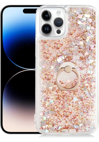 Apple Uyumlu iPhone 14 Pro Max Kilif Milce Simli Pullu Yüzüklü Kilif 561114223