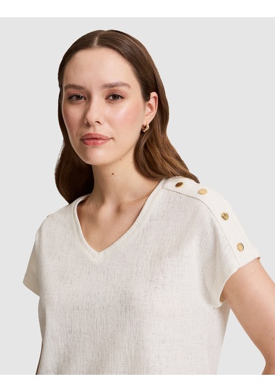 Pierre Cardin Kadın Ekru Tişört 50323604-vr019