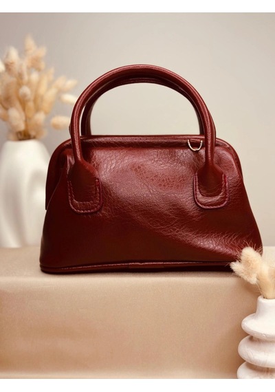 Elora Atelier Bowler Bordo Deri El Çantası Çok Renkli