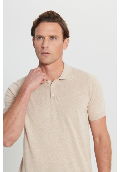 AC&Co / Altınyıldız Classics Erkek Bej Pamuklu Keten Standart Fit Normal Kesim Polo Yaka Triko Tişört Bej AC&Co / Altınyıldız Classics Erkek Bej Pamuklu Keten Standart Fit Normal Kesim Polo Yaka Triko Tişört Bej