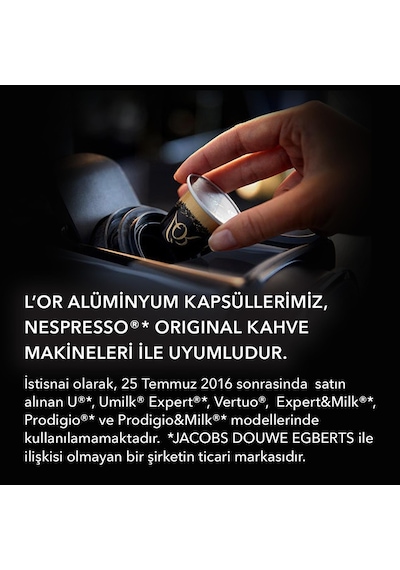 L'or Hindistan Cevizli Aromalı Nespresso Uyumlu Alüminyum Kapsül Kahve 30'lu