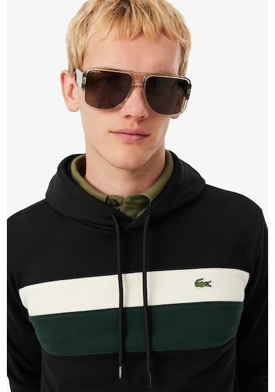 Lacoste Men's Classic Fit Colour-block Fleece Hoodie Organik Pamuk Renk Bloklu Kapüşonlu Yaka Sweatshirt Siyah Lacoste Men's Classic Fit Colour-block Fleece Hoodie Organik Pamuk Renk Bloklu Kapüşonlu Yaka Sweatshirt Siyah