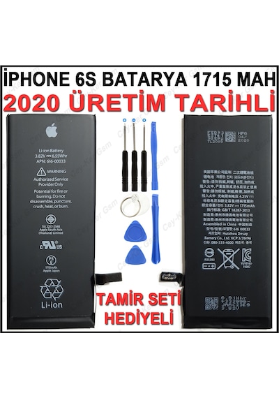 Apple Uyumlu iPhone 6S  Batarya Pil 1715 Mah + Tamir Montaj Seti