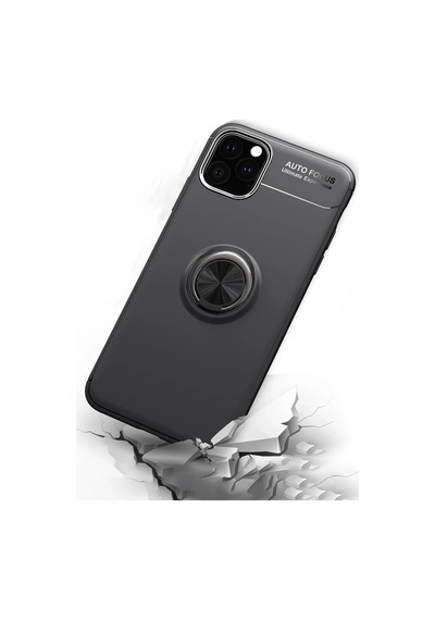 İphone 11 Pro Max Kılıf Range Yüzüklü Silikon - Kırmızı