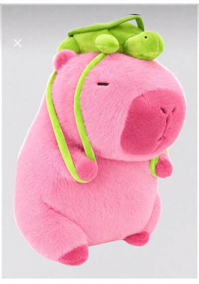 Capybara Çantalı 35 Cm Yumuşak & Sevimli Peluş Oyuncak Açık Pembe