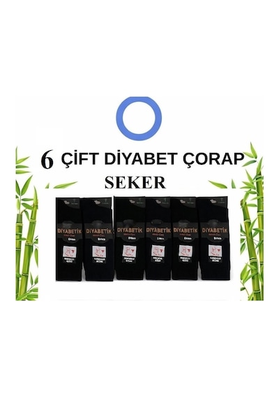 Abani Classic 6 Çift Bambu Dikişsiz Karışık Renkli Emre Şeker Çorap Siyah