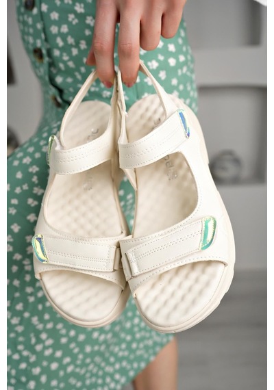 Nesilshoes Nesil Shoes Dvm 1300 Ten Cırtlı Masaj Taban Kadın Sandalet