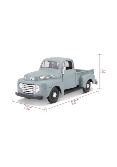 Maisto Lisanslı Metal 1:25 Ford F-1 Pickup 1948 Kapıları Ve Bagajı Açılabilir Oyuncak Model Araba Gri